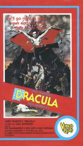 VHS box for Andy Warhol's Dracula