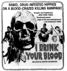 Black and white add for I Drink Your Blood (1970)